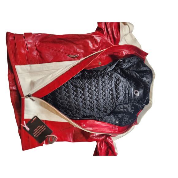 Hein Gericke Leather Motorcycle Jacket Size 14 Racing Quilted Lining Retro Biker - Picture 11 of 16